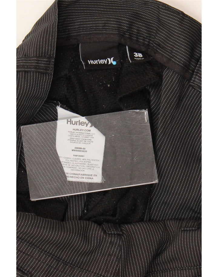 Pantaloni scurți chino Hurley pentru bărbați W38 XL, poliester cu dungi negre