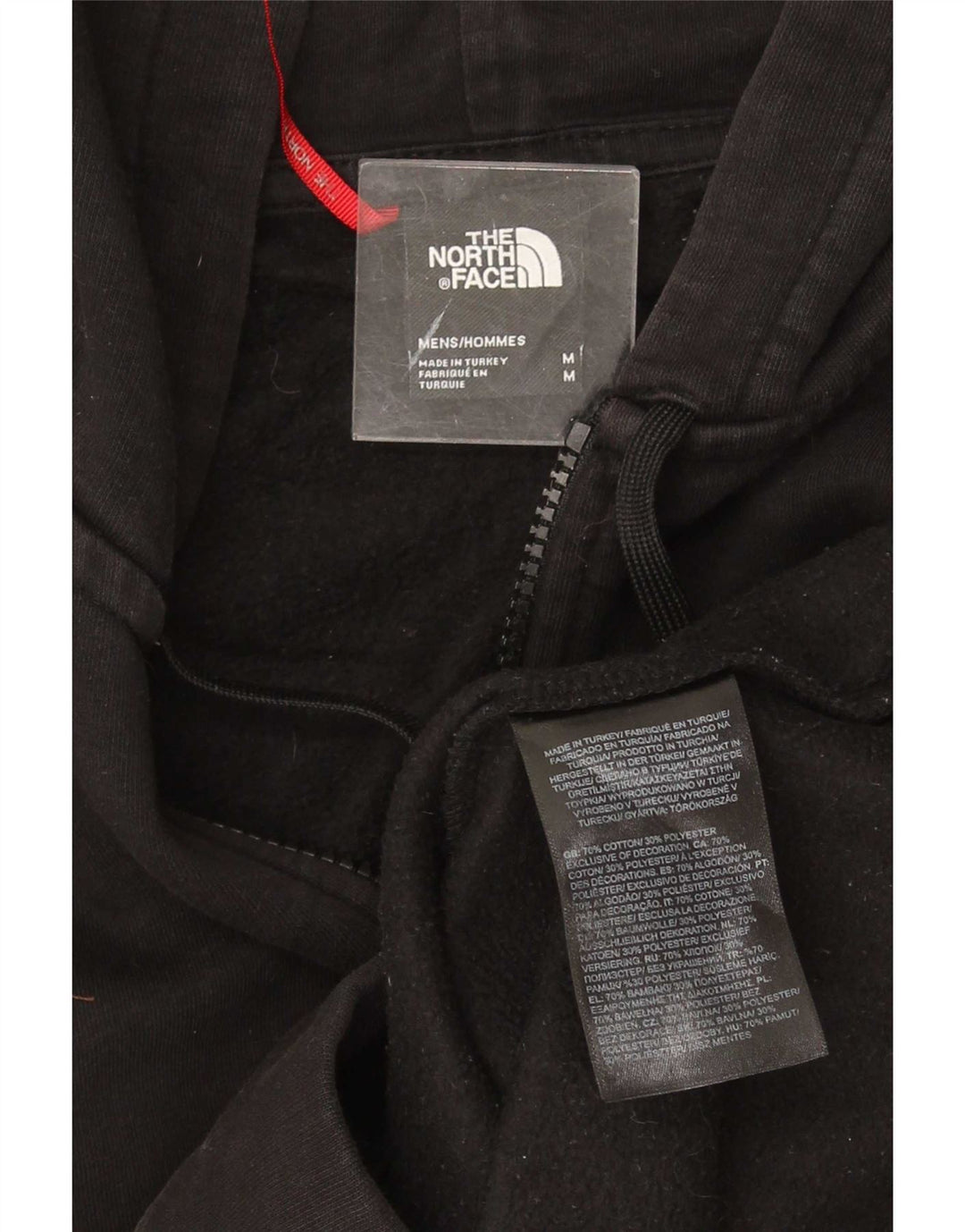 Pulover The North Face pentru bărbați, cu fermoar, bumbac negru mediu