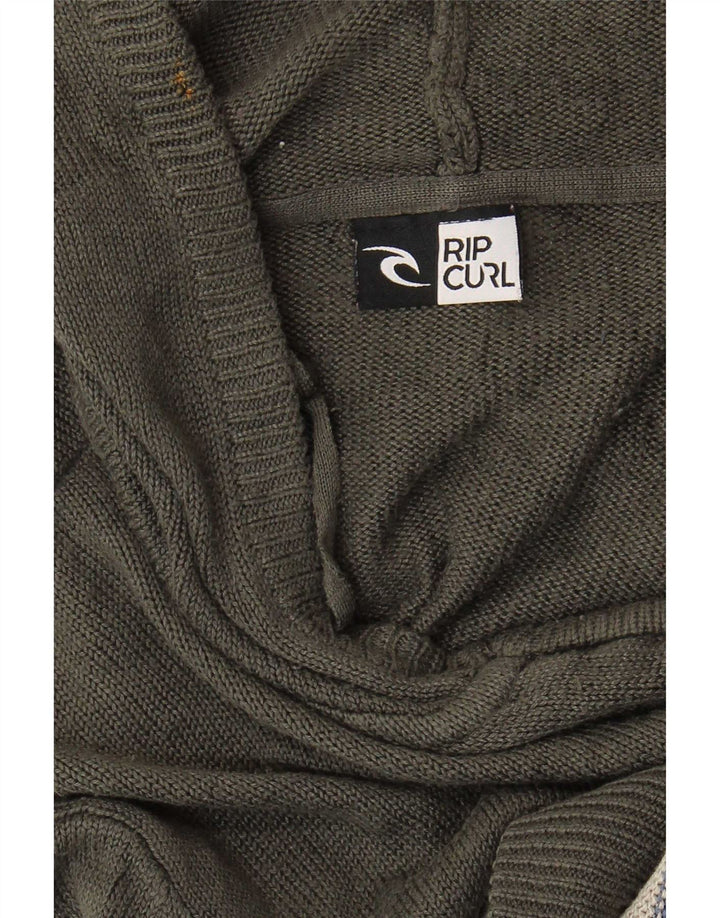 Pulover cardigan cu glugă pentru bărbați Rip Curl, gri mediu cu dungi