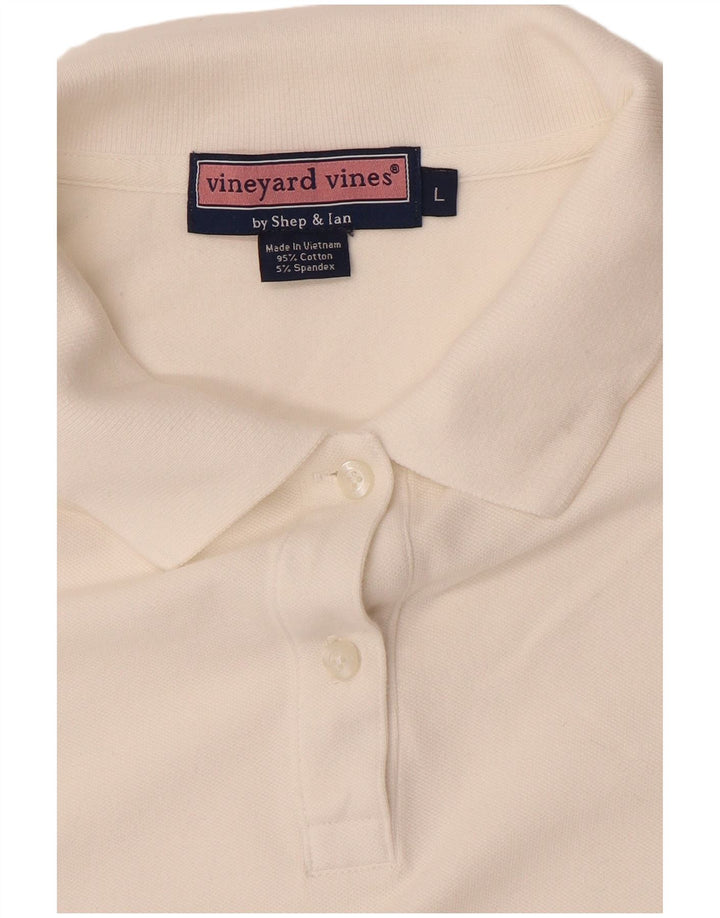 VINEYARD VINES Tricou polo pentru femei UK 16, mare, alb, bumbac