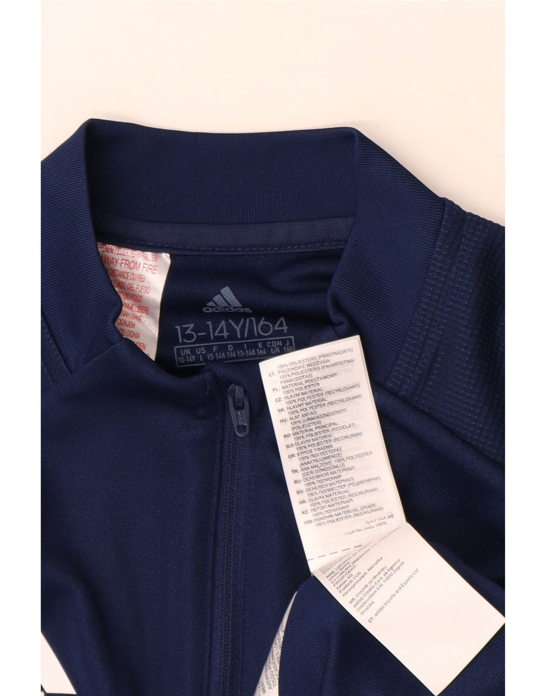 Adidas băieți Aeroready Zip Neck Pullover Trening Top 13-14 ani bleumarin