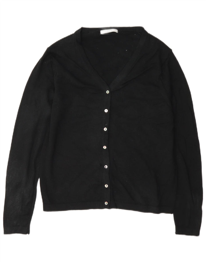 Pulover cardigan pentru femei Marks & Spencer, cu ajustare normală, UK 12, lână neagră medie