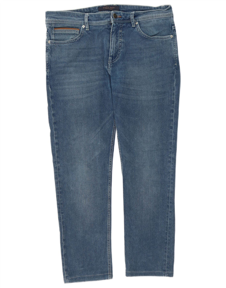 Blugi slim pentru bărbați Zara EU 42 Large W32 L26 Albastru