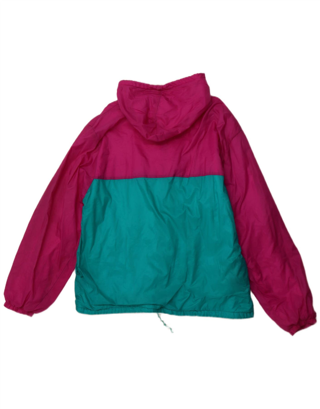 Jachetă de ploaie cu glugă pentru bărbați VINTAGE UK 42 XL roz din poliamidă color bloc