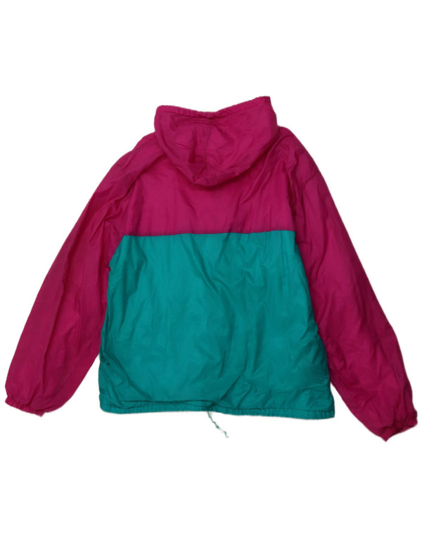 Jachetă de ploaie cu glugă pentru bărbați VINTAGE UK 42 XL roz din poliamidă color bloc