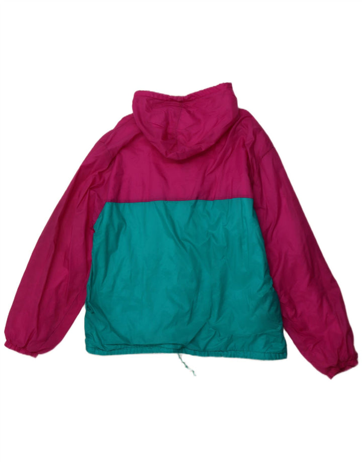 Jachetă de ploaie cu glugă pentru bărbați VINTAGE UK 42 XL roz din poliamidă color bloc
