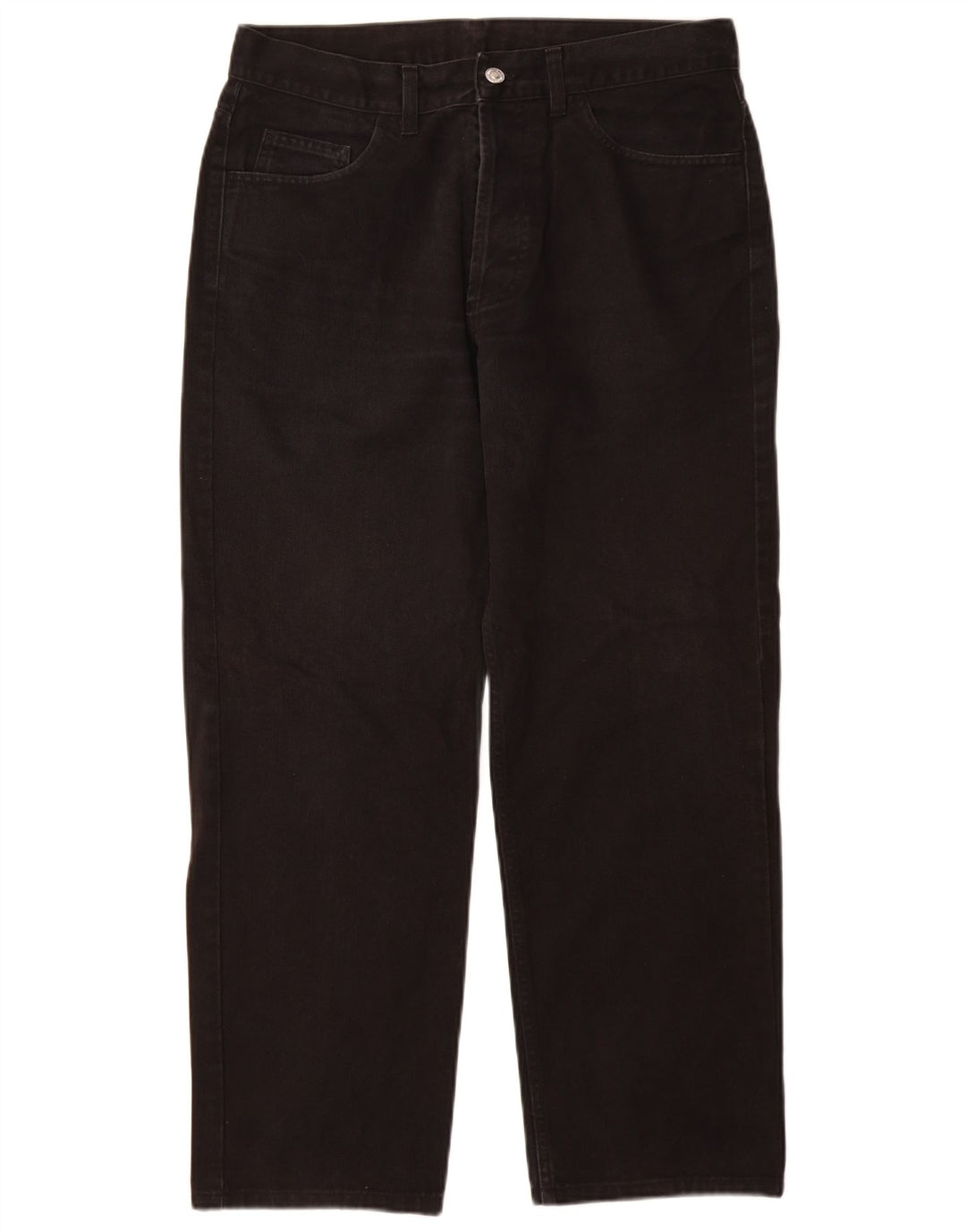 BENETTON Jeans drept bărbați W34 L29 bumbac negru