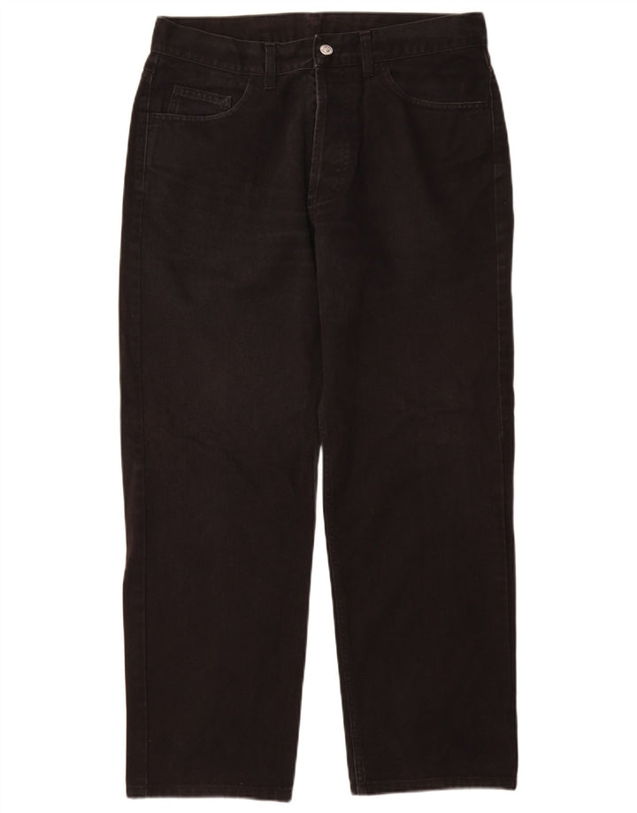 BENETTON Jeans drept bărbați W34 L29 bumbac negru