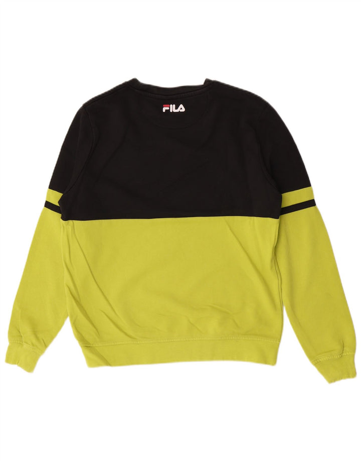 Hanorac grafic pentru bărbați Fila Pulover verde mediu Colorblock