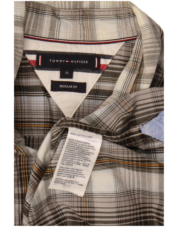 Cămașă pentru bărbați Tommy Hilfiger, cu formă regulată, XL, bumbac cu carouri gri