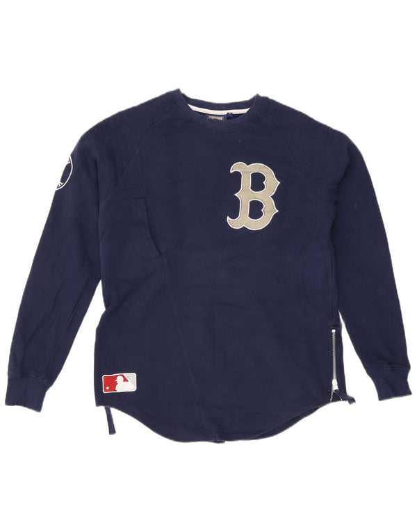 Hanorac cu grafic pentru femei Majestic Pulover UK 10 Mic Bleumarin