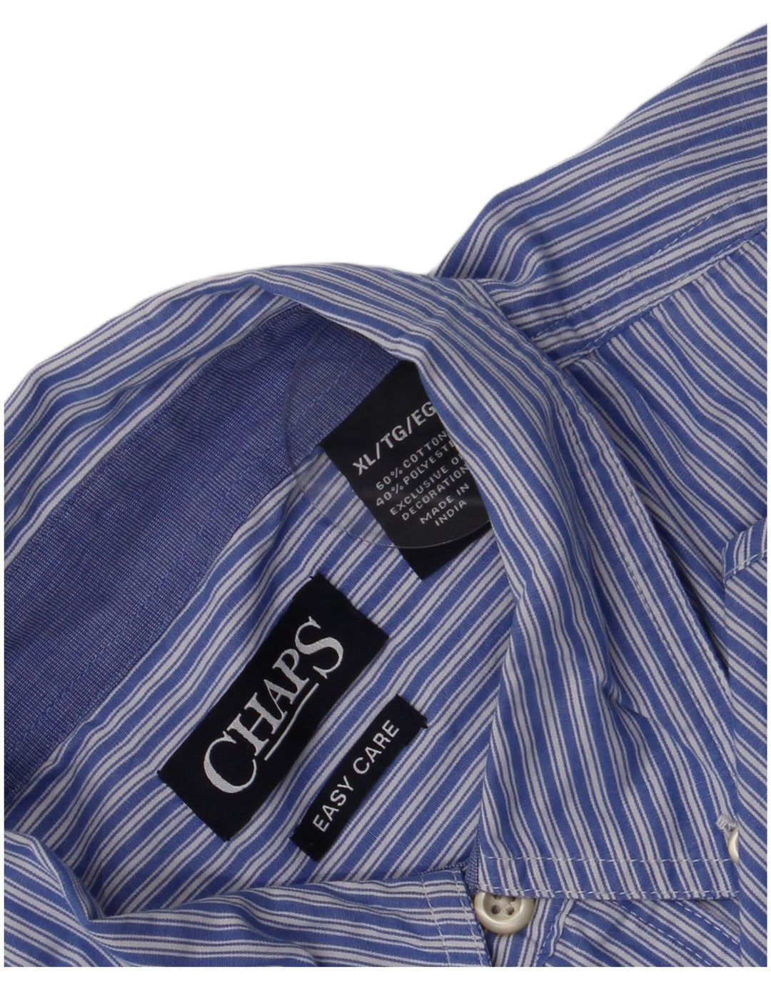 Cămașă pentru bărbați Chaps Easy Care XL, bumbac cu dungi albastre