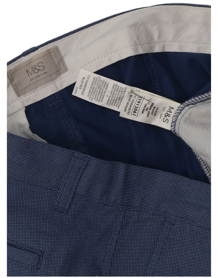 Pantaloni scurți chino pentru bărbați Marks & Spencer W34, mare, albastru, bumbac