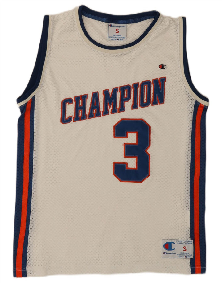 Top cu vestă grafică Champion pentru bărbați, mic, alb, din poliester