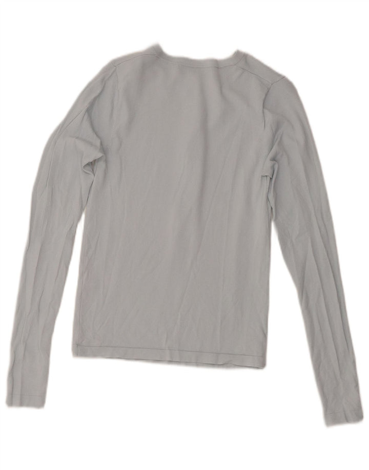 Top femeie Zara cu mânecă lungă UK 8 Small Blue Viscose