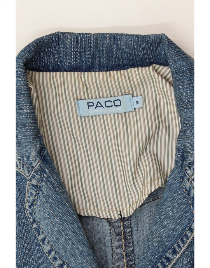 PACO Womens Denim Jacket UK 14 Medium Blue Cotton Vintage Paco and Second-Hand Paco from Messina Hembry 