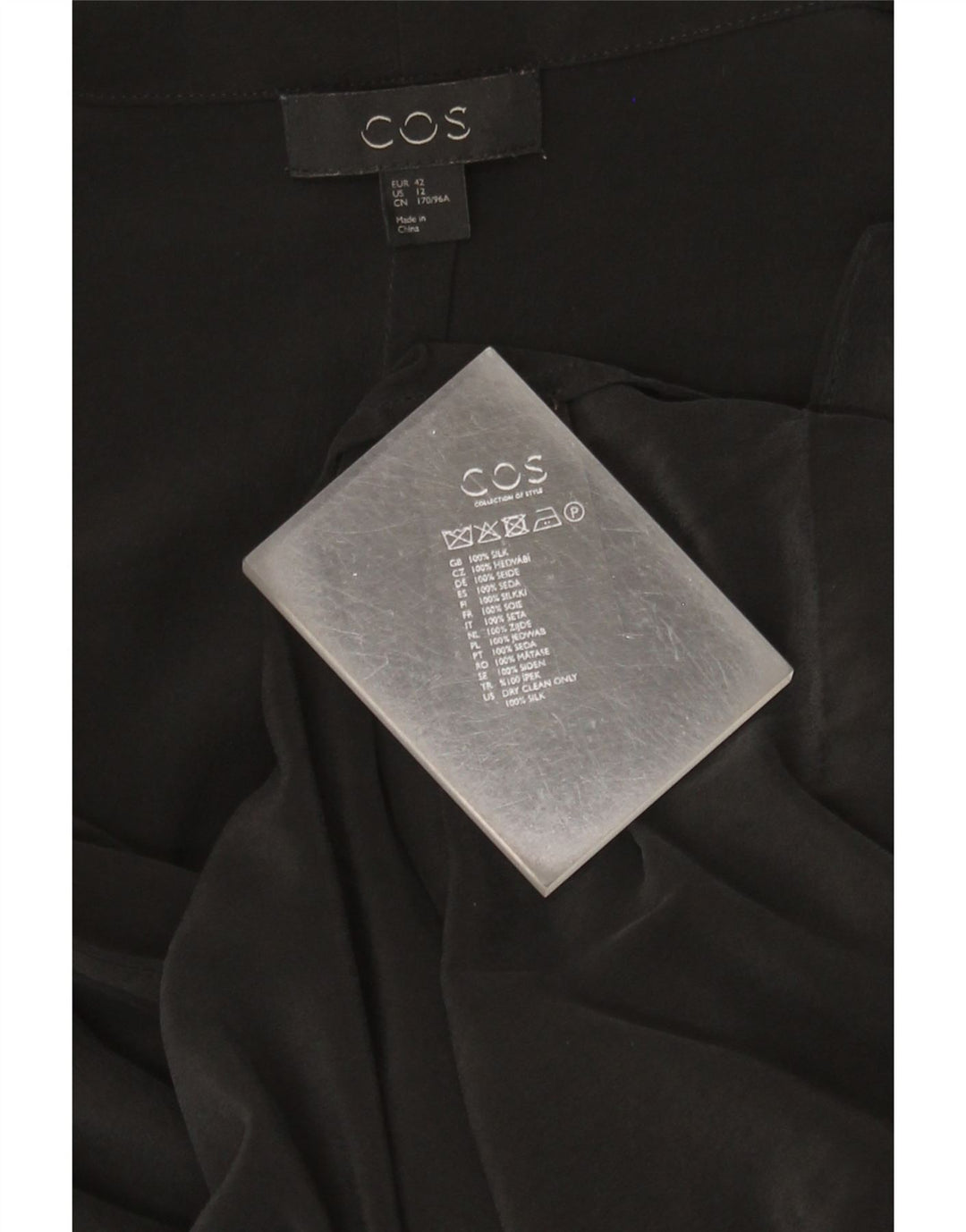 Rochie schimbătoare cu mânecă lungă pentru femei Cos EU 42 Mătase mare neagră