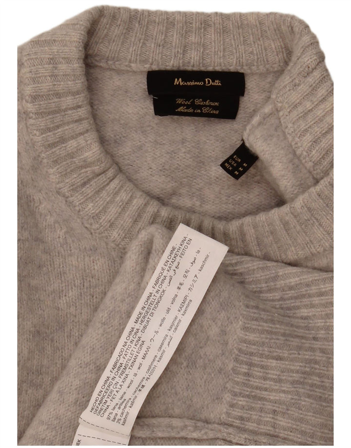 Pulover Massimo Dutti pentru damă, cu gâtul rotund, 14 UK 14 Medium Gri Pete