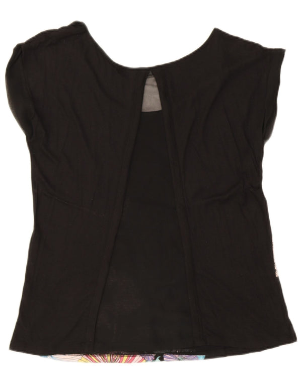 Tricou grafic Desigual pentru femei Top UK 12 Medium Black Floral
