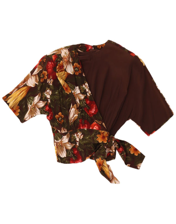 Bluză pentru femei Punto e Virgola Top IT 44 Maro Mediu Acetat Floral