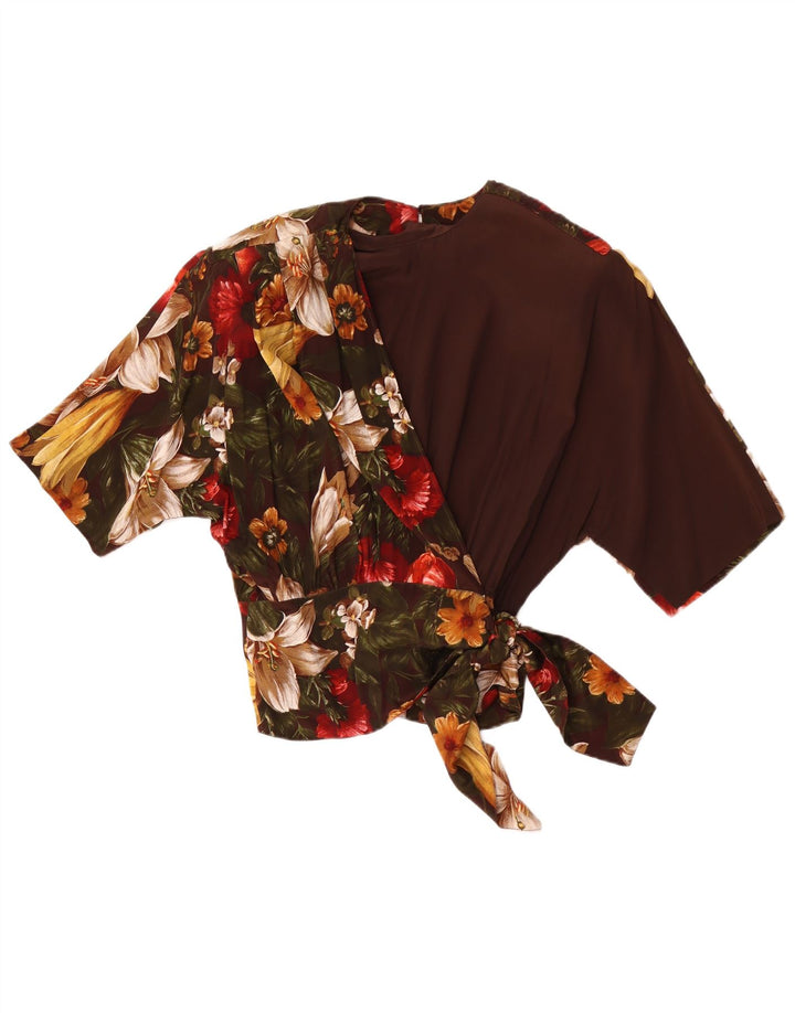 Bluză pentru femei Punto e Virgola Top IT 44 Maro Mediu Acetat Floral