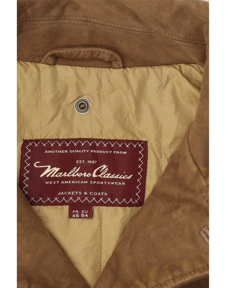 Marlboro Classics Mens Utility Jacket IT 54 2XL Beige Bumbac