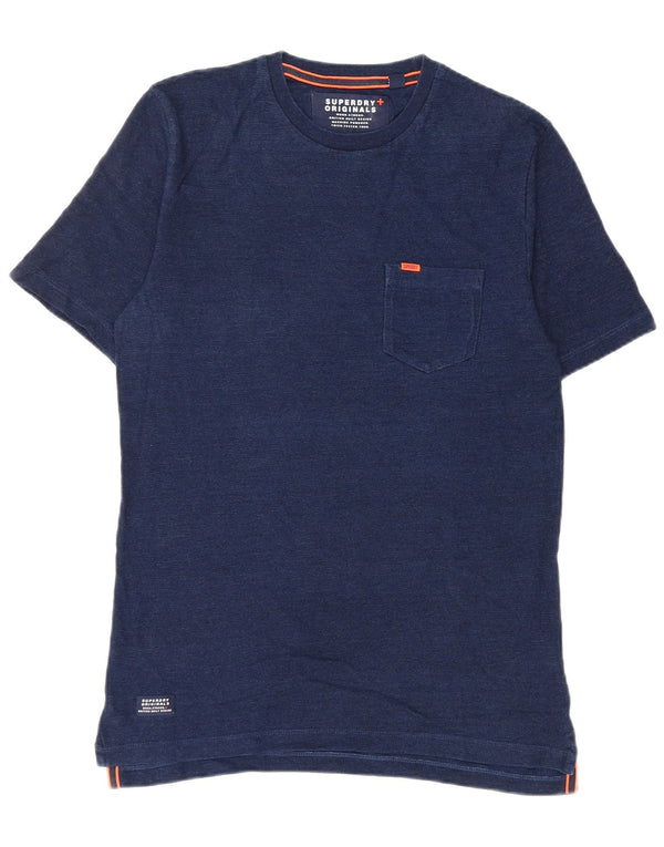 Superdry Mens T-Shirt Top Small Navy Blue Cotton