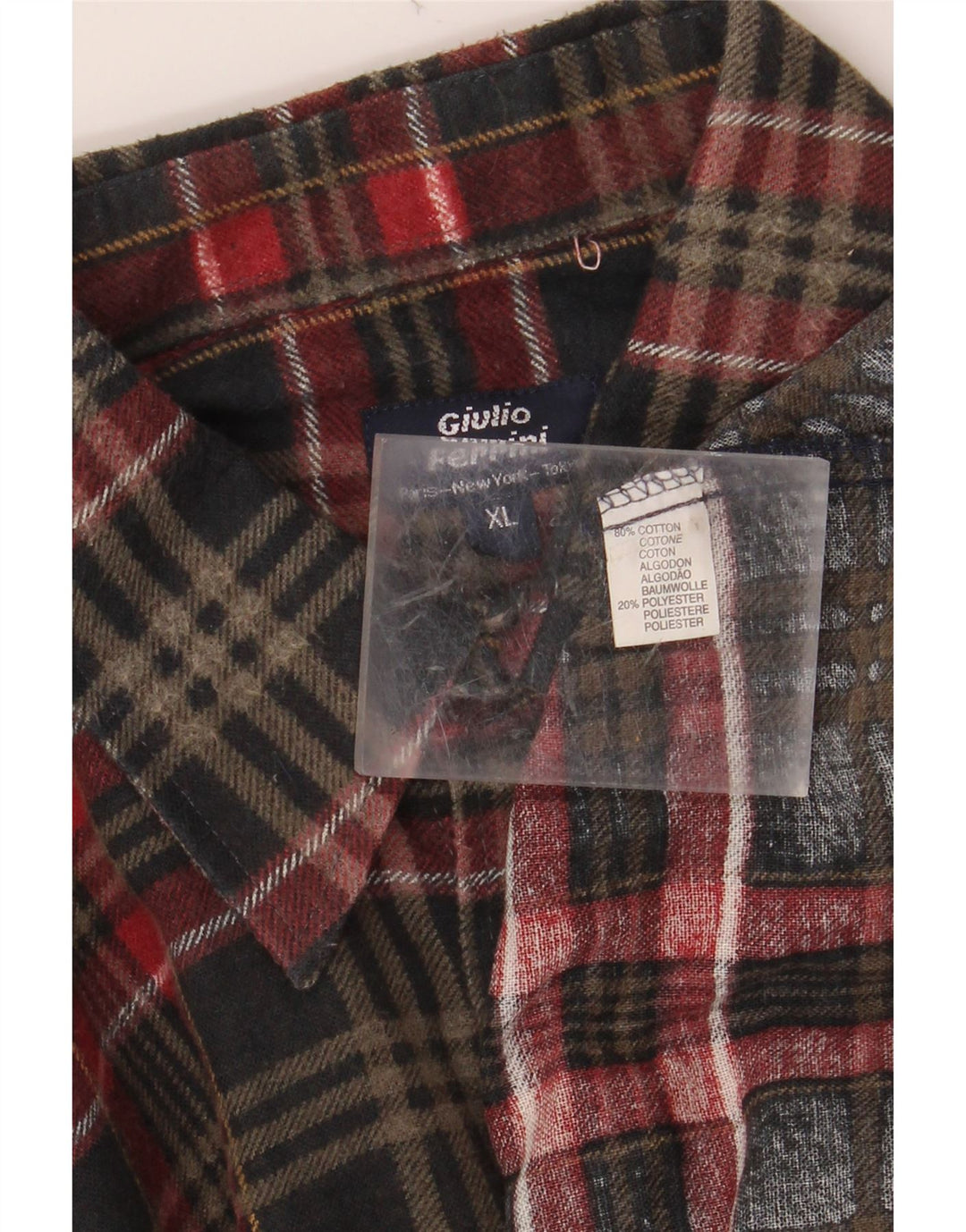 Cămașă de flanel pentru bărbați VINTAGE XL, bumbac cu carouri multicolore