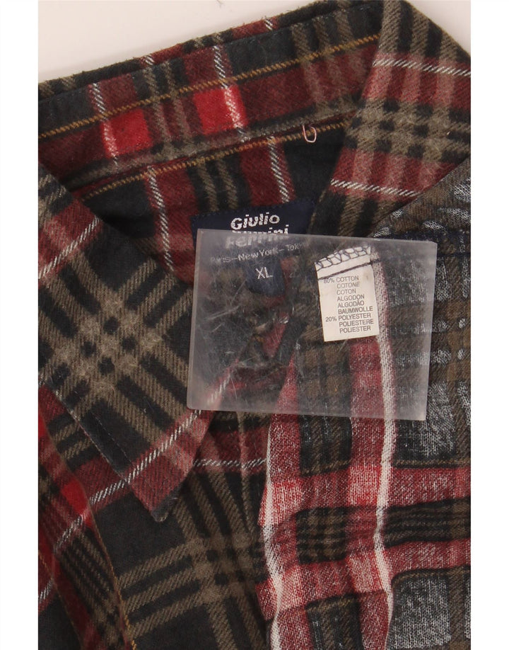 Cămașă de flanel pentru bărbați VINTAGE XL, bumbac cu carouri multicolore
