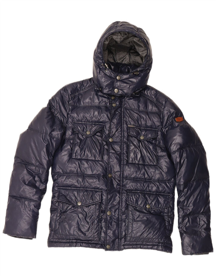 Jachetă căptușită cu glugă pentru bărbați PEPE Jeans Heritage UK 38 Medium Bleumarin