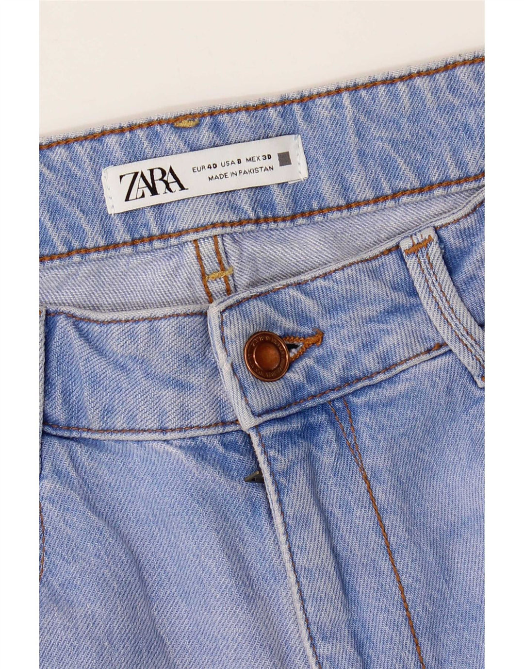 Blugi conici pentru femei Zara EU 40 Medium W30 L28 Albastru