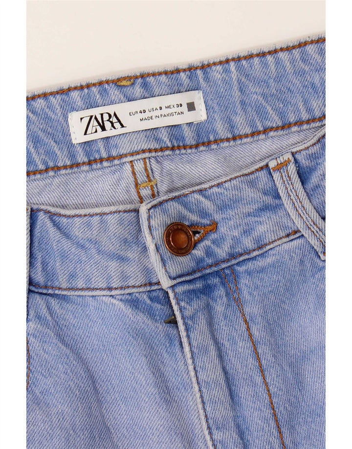 Blugi conici pentru femei Zara EU 40 Medium W30 L28 Albastru