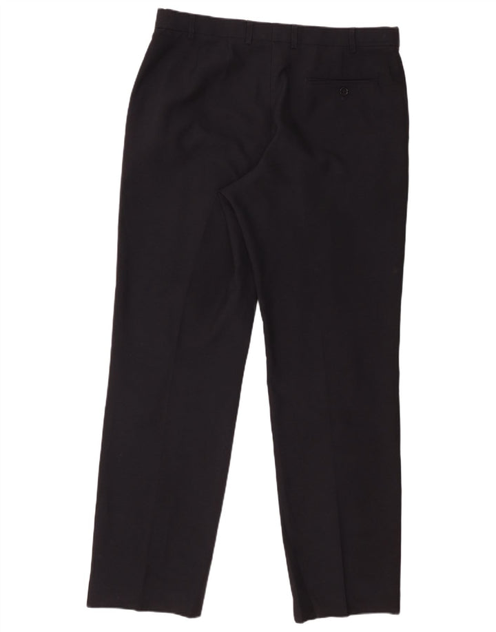 Pantaloni de costum obișnuiți pentru bărbați Marks & Spencer L36 L33 Poliester bleumarin