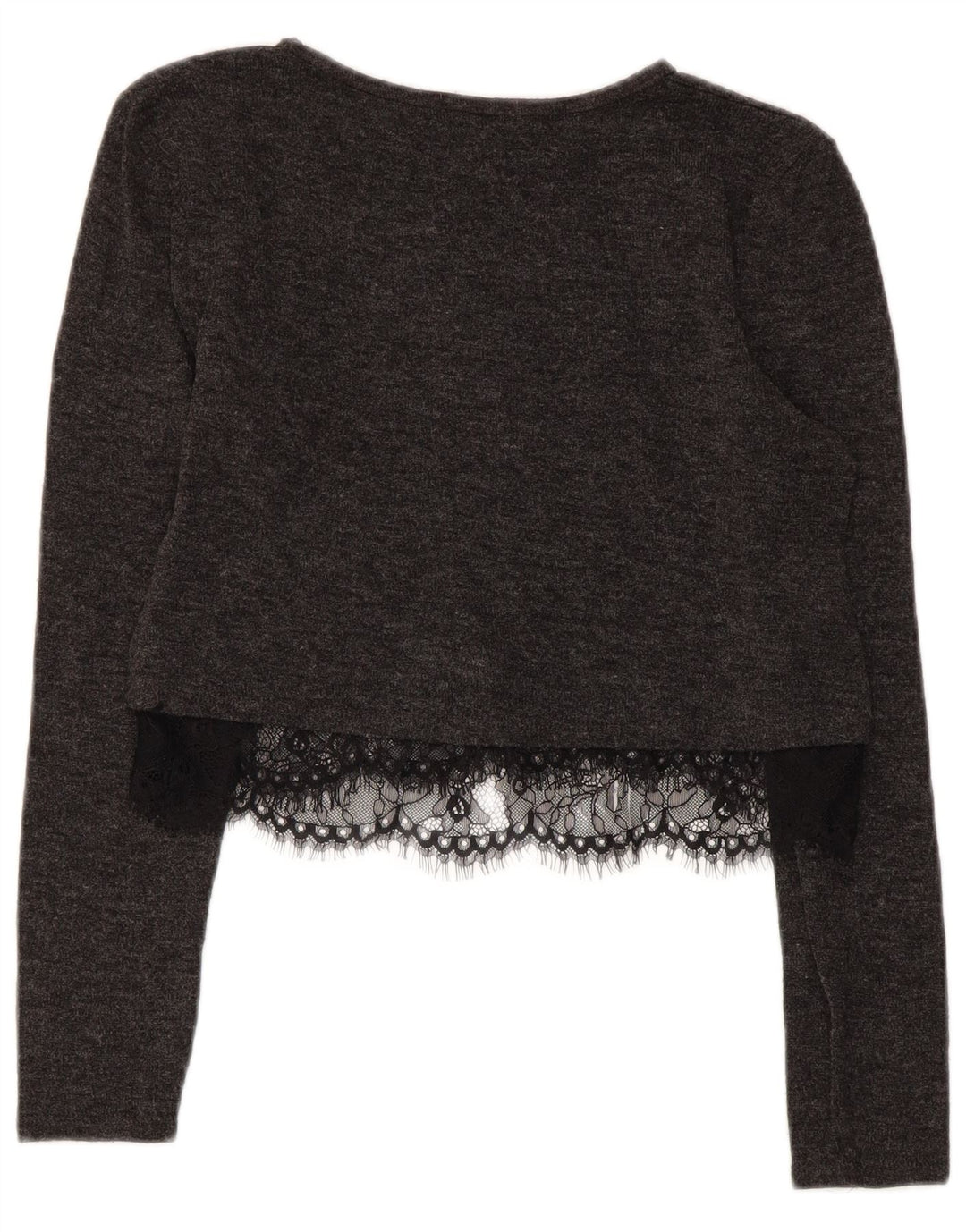 Crop Top pentru femei Zara cu mânecă lungă UK 12, gri mediu