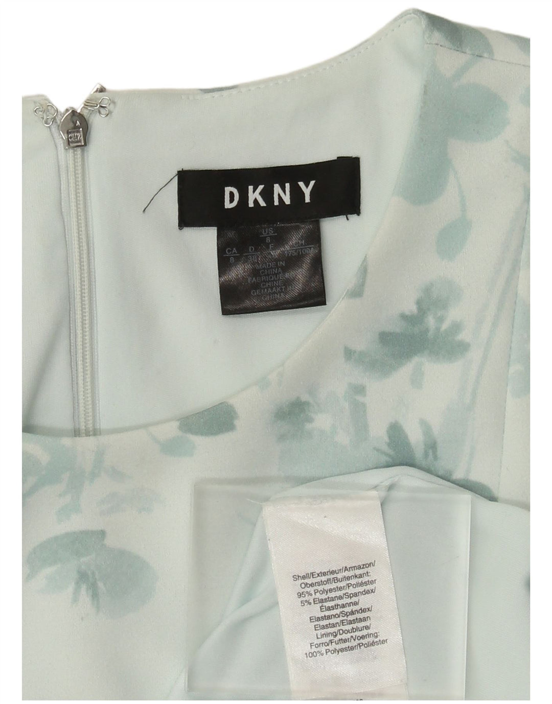 Rochie A-Line Fără mâneci Dkny EU 40 Poliester Floral Verde Mediu