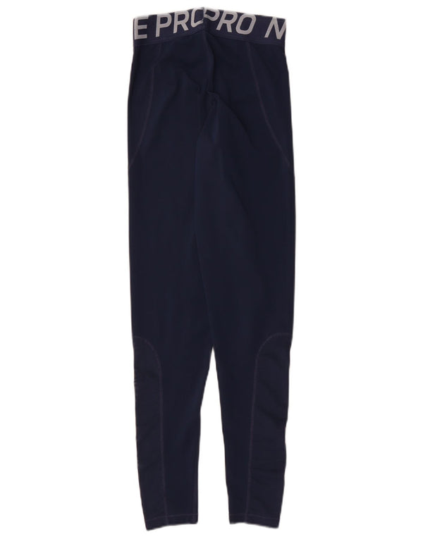 Leggings cu grafică Nike Dri Fit pentru femei UK 8 Mici, poliester bleumarin