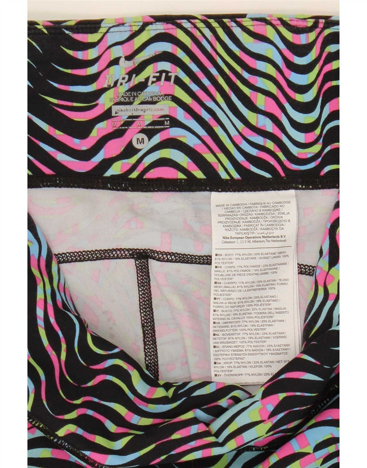 Leggings Dri Fit Nike pentru femei UK 12, nailon cu dungi medii multicolore