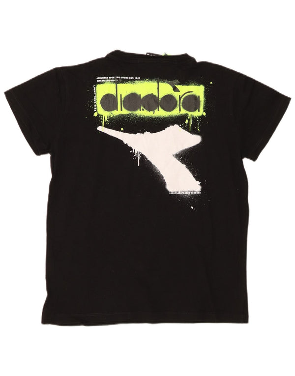 Tricou grafic Diadora pentru baieti Top 13-14 ani bumbac negru