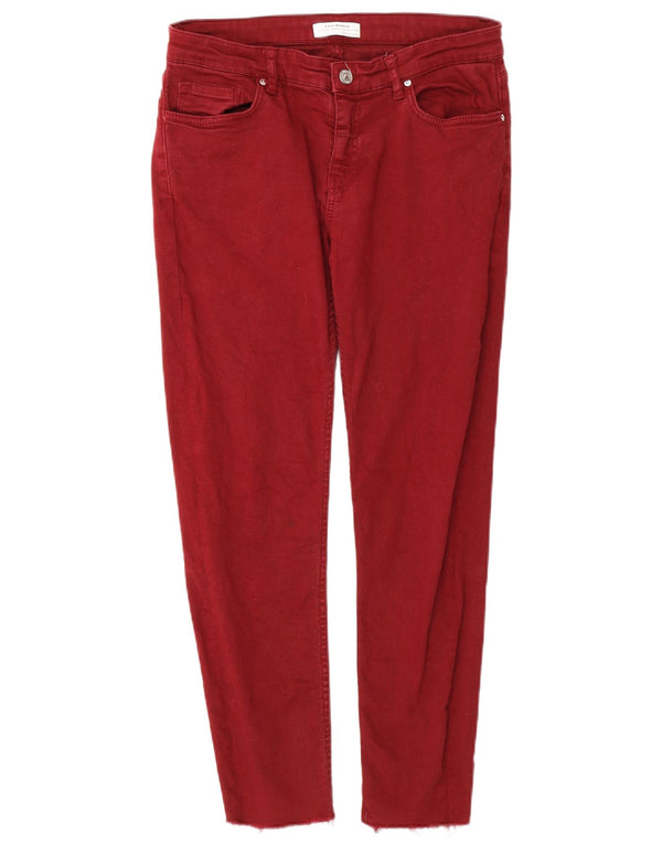 Blugi skinny de damă Zara EU 38 Mici W28 L26 Roșii