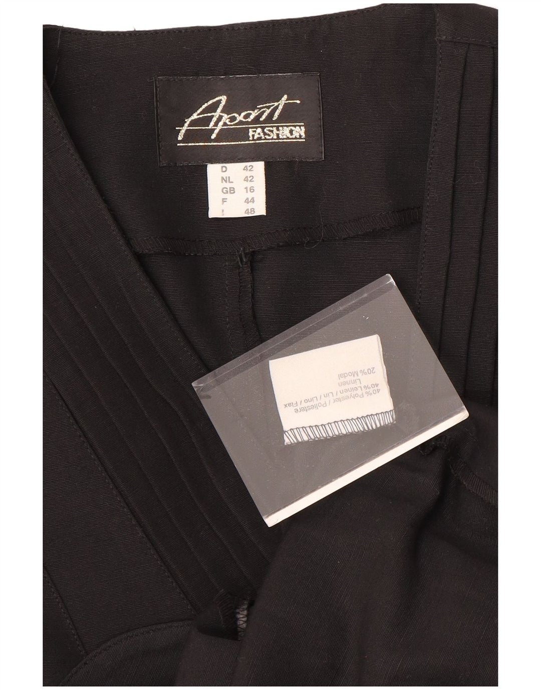 APART Jachetă blazer fără mâneci cu 4 nasturi pentru femei UK 16 Poliester negru mare