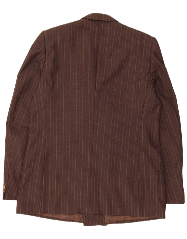 Jachetă vintage pentru bărbați cu două piepturi IT 54 2XL maro cu dungi
