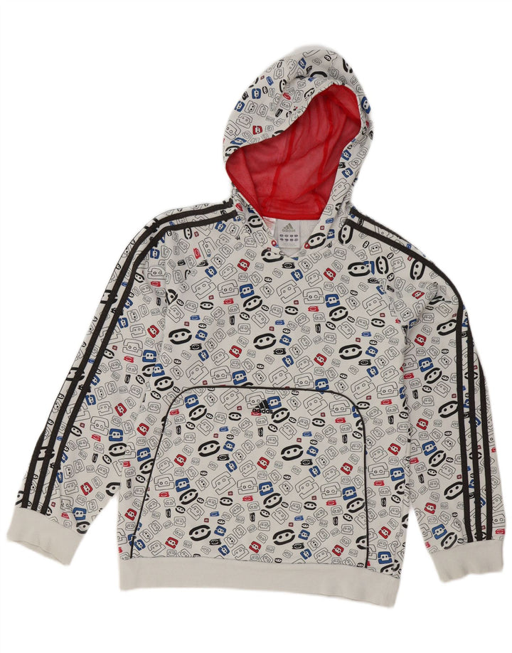 Pulover Adidas pentru băieți cu model abstract, 15-16 ani, alb, geometric