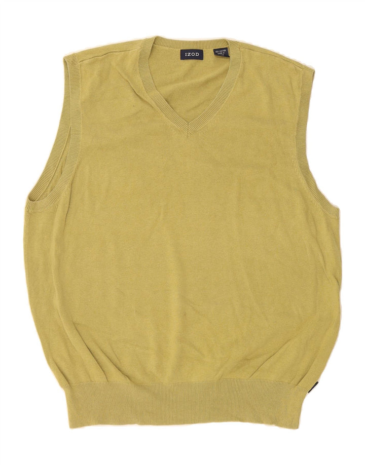 IZOD Mens Vest Tank Top Large Yellow Cotton Vintage Izod and Second-Hand Izod from Messina Hembry 