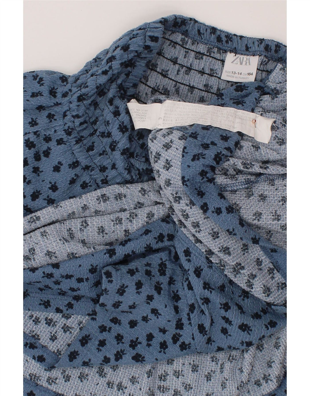 Fusta cu Volane ZARA Fete 13-14 Ani W26 Poliester Pete Albastru