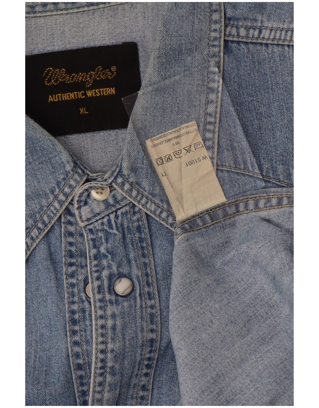 Cămașă din blugi pentru bărbați Wrangler XL, albastru, bumbac Western