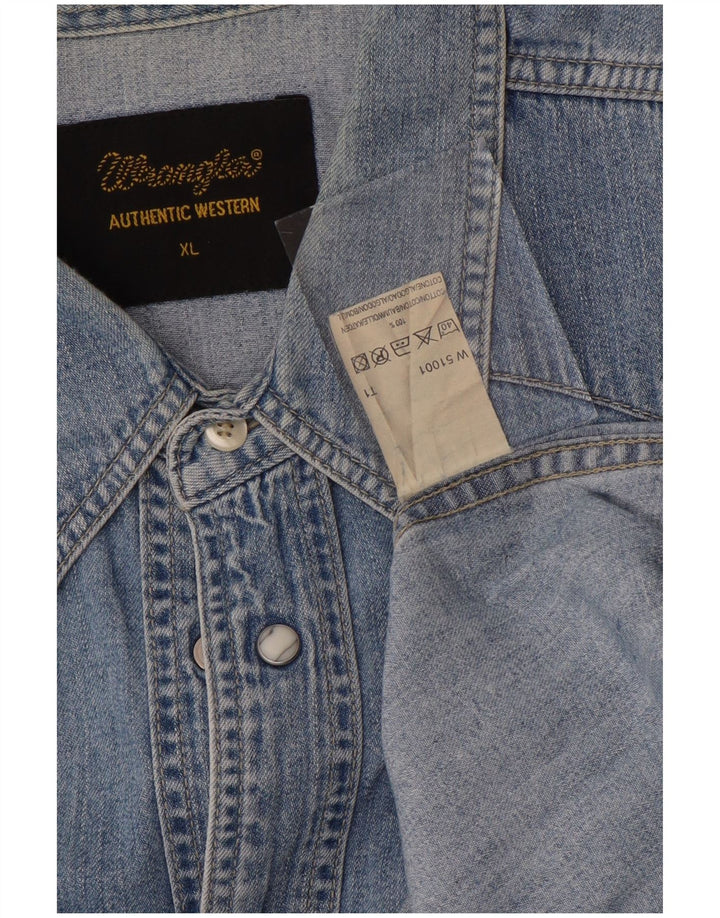 Cămașă din blugi pentru bărbați Wrangler XL, albastru, bumbac Western