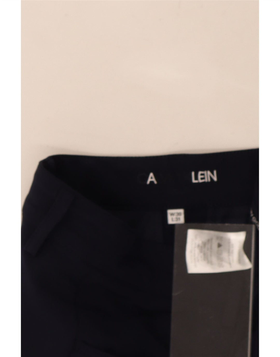 CALVIN KLEIN Womens Slim Casual Trousers W30 L31 Navy Blue Polyester Vintage Calvin Klein and Second-Hand Calvin Klein from Messina Hembry 