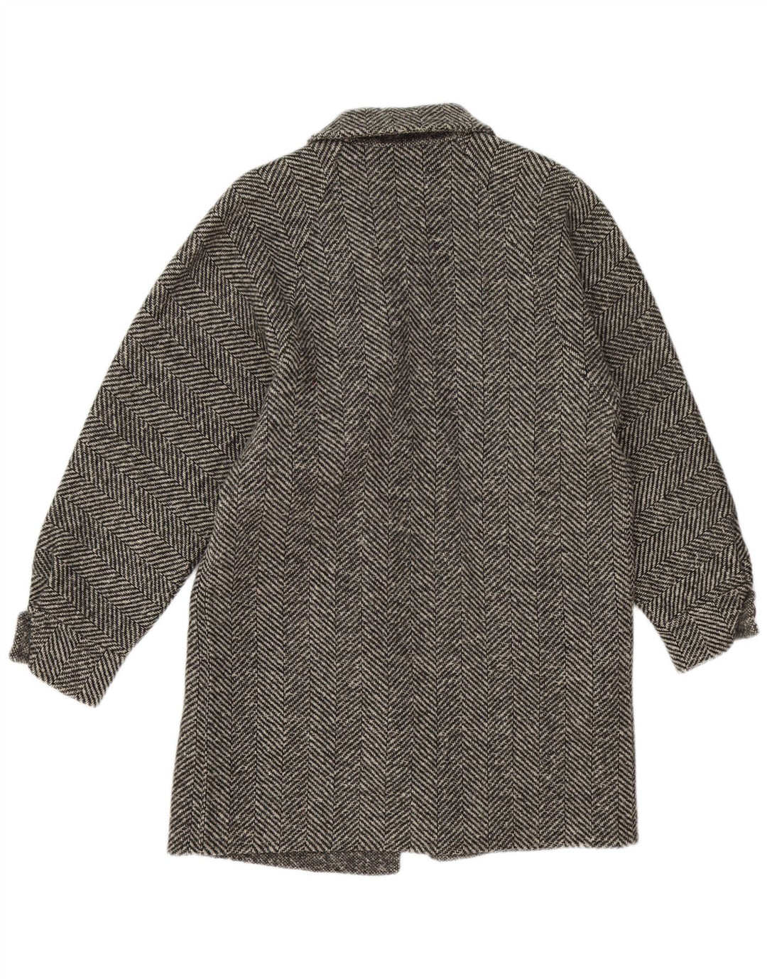 Pardesiu vintage pentru femei UK 14 Medium Grey Herringbone