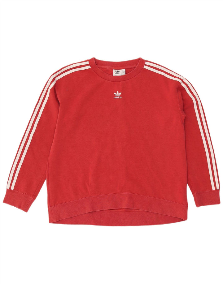 Pulover supradimensionat pentru femei ADIDAS UK 8 Bumbac roșu mic