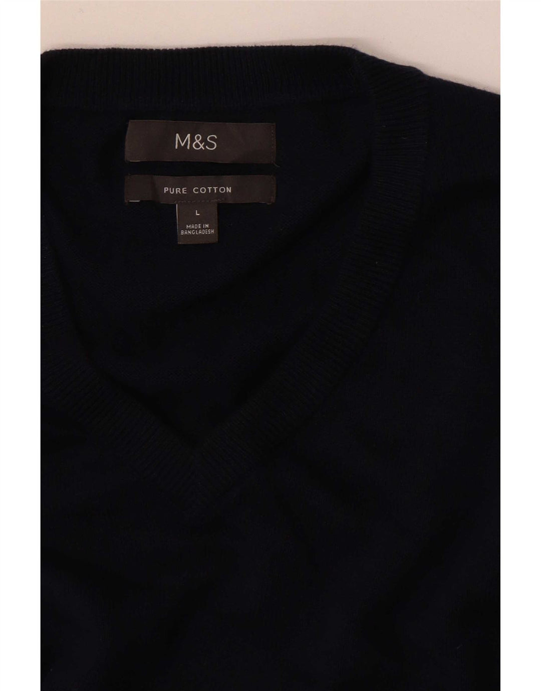 Pulover pentru bărbați Marks & Spencer cu decolteu în V, mare, bleumarin